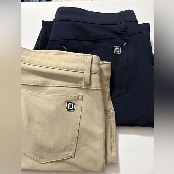Bundle/2 Men’s FootJoy Golf Slacks. 1 Navy and 1 Tan. Size 38/30. Athletic Fit. - Picture 1 of 16